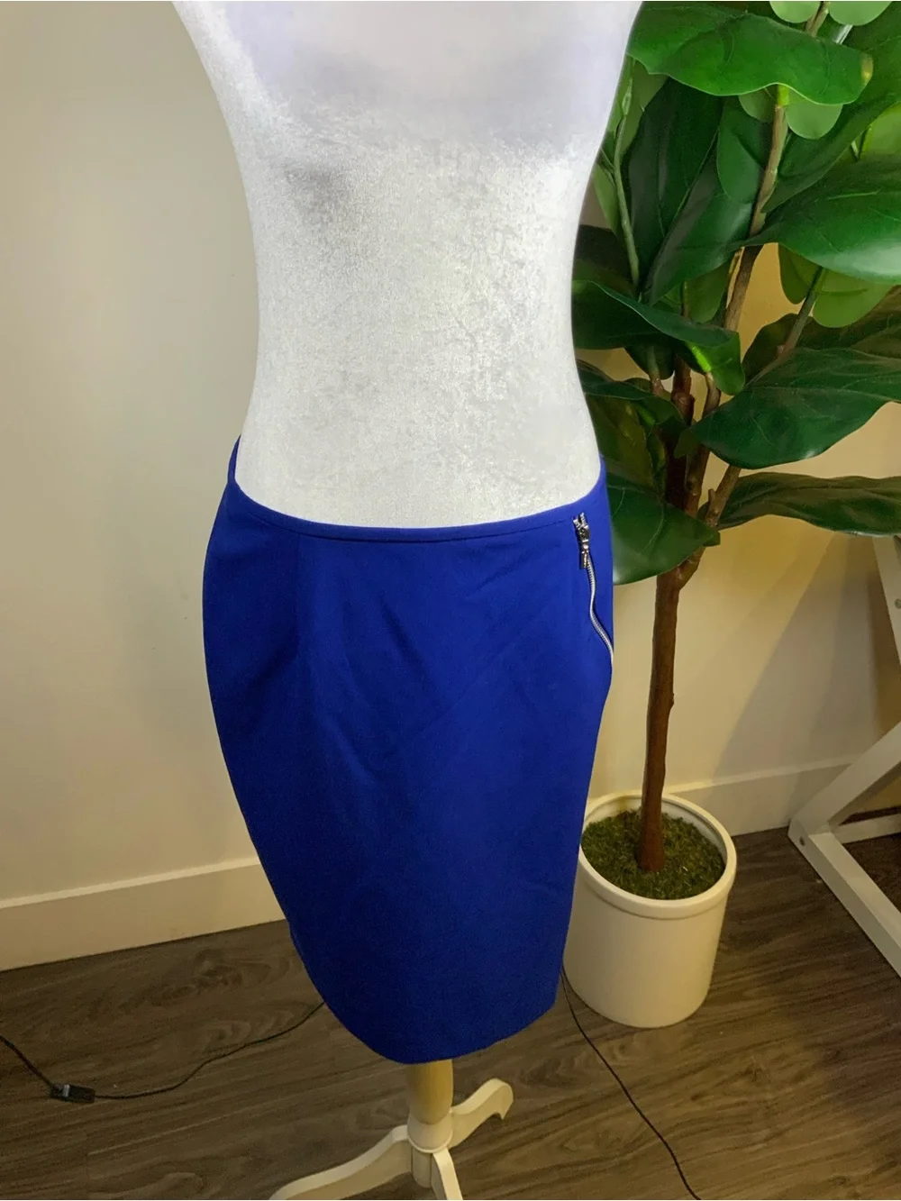 Calvin Klein Cobalt Blue Zip-Front Jacket & Skirt Set